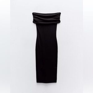 Zara Elegant Strapless Black Dress